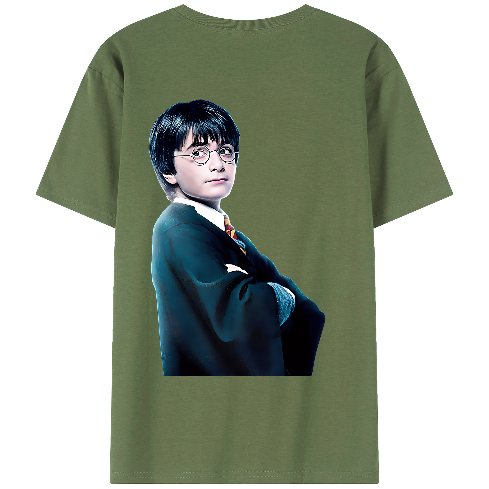 （画像用） Harry Potter ハリー・ポッターシリーズ 綿100％ メンズ半袖Tシャツ（バックプリント） 通気性